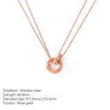 Stainless Steel Smooth Circle Double Chain Necklace - 3 Options