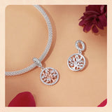 925 Sterling Silver Rose Gold Accent Tree of Life Hanging Charm