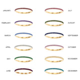 Stainless Steel Birthstone Crystal Eternity Ring - 2 Options