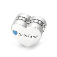 925 Sterling Silver Wales England Scotland Heart Charm
