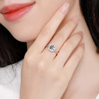 925 Sterling Silver 1 Carat Coloured Moissanite Ring - 13 Colours