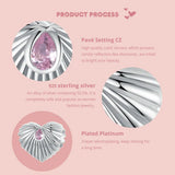 925 Sterling Silver Pink CZ Lined Heart Charm