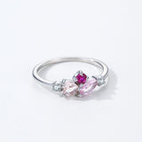 925 Sterling Silver Multi-Colour CZ Geometric Ring
