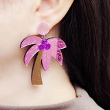 Fashion Acrylic Palm Tree Earrings - 2 Colours