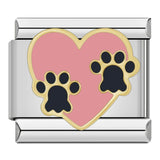 Stainless Steel Paw Print Italian Charm - 6 Options
