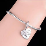 925 Silver Angel Wings A Piece of My Heart is In Heaven Heart Charm