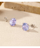 925 Sterling Silver Rose Cut Cubic Zirconia Stud Earrings - 10 Colours