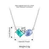 925 Sterling Silver Triple Stone Necklace