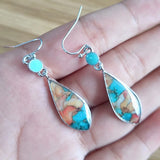 925 Sterling Silver Retro Multicoloured Drop Earrings - 2 Options