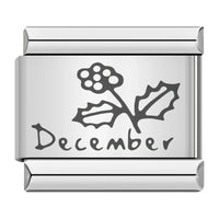 Stainless Steel Month Flower Italian Charm - 12 Options
