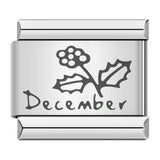Stainless Steel Month Flower Italian Charm - 12 Options