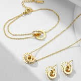 Stainless Steel Roman Numerals Necklace/Bracelet/Earrings Set - 2 Colours