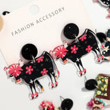 Fashion Cow Acrylic Print Earrings - 5 Options