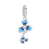 925 Sterling Silver Flower/Leaf Themed Hanging Charm - 25 Options
