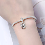 925 Sterling Silver CZ Butterfly/Letter Hanging Charm