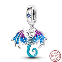 925 Sterling Silver Colourful Dragon Charm