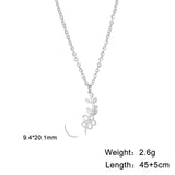Stainless Steel Birth Flower Necklace - 2 Colours - 12 Options