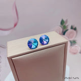 S925 Sterling Silver Multi Faceted 12MM Round Crystal Studs - 8 Options