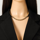 Stainless Steel Metal 2-Colour Necklace/Bracelet/Set - 2 Designs