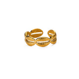 Stainless Steel Sea Themed Gold Coloured Adjustable Ring - 30 Options