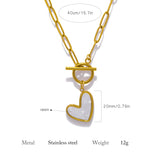 Stainless Steel Heart T Bar Necklace - 2 Colours