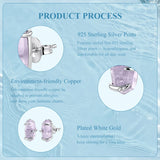 Fashion/925 Sterling Silver Amethyst Raw Crystal Stud Earrings