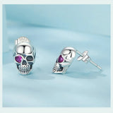 925 Sterling Silver Spider/Skull Cubic Zirconia Earrings - 4 Options
