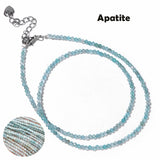 Fashion Faceted 2mm Natural Stone Bead Necklace - 31 Options