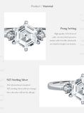 925 Sterling Silver Hexagon Cubic Zirconia Ring
