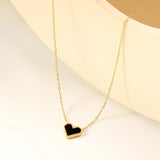 Stainless Steel Heart Shaped Pendant Necklace - 33 Options