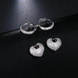 925 Sterling Silver Big Heart Earrings - 3 Colours