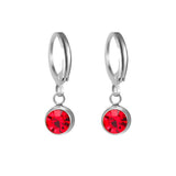 Stainless Steel Birthstone Hoop Earrings - 2 Colours - 12 Options