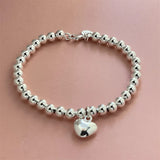 925 Sterling Silver Beaded Heart Bracelet