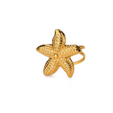 Stainless Steel Sea Themed Gold Coloured Adjustable Ring - 30 Options