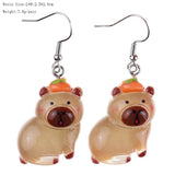 Fashion Capybara Resin Hanging Earrings - 10 Options