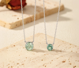 925 Sterling Silver Rose Cut Paraiba Blue/Green CZ Octagon Necklace - 2 Options