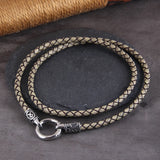 Fashion Stainless Steel/Leather Nordic Style Open Round Clasp Necklace - 3 Lengths