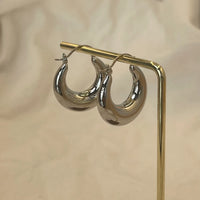 Stainless Steel Hoop Earrings - 2 Colours - 4 Options