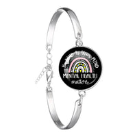 Glass 18mm Mental Health /Positivity Bracelet - 32 Options
