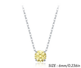 925 Sterling Silver Rose Cut Light Yellow CZ Octagon Necklace - 2 Options