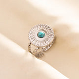 Stainless Steel Turquoise Colour Open Ring - 56 Options