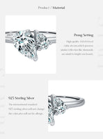 925 Sterling Silver Sparkling Water Drop Interweaving CZ Ring