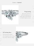 925 Sterling Silver Sparkling Water Drop Interweaving CZ Ring