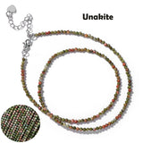 Fashion Faceted 2mm Natural Stone Bead Necklace - 31 Options