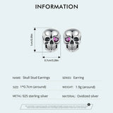 925 Sterling Silver Spider/Skull Cubic Zirconia Earrings - 4 Options