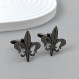 Stainless Steel Fleur De Lys Baroque Cufflinks or Tie Pin - 3 Colours