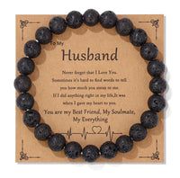 Natural Stone Family Themed Bead Bracelet - 3 sizes - 33 Options