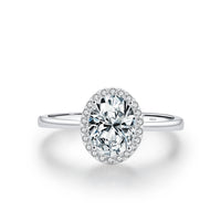 925 Sterling Silver Oval Geometric CZ Ring