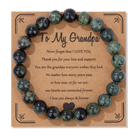Natural Stone Family Themed Bead Bracelet - 3 sizes - 33 Options