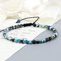 4mm Natural Stone Bead Adjustable Bracelet - 17 Options